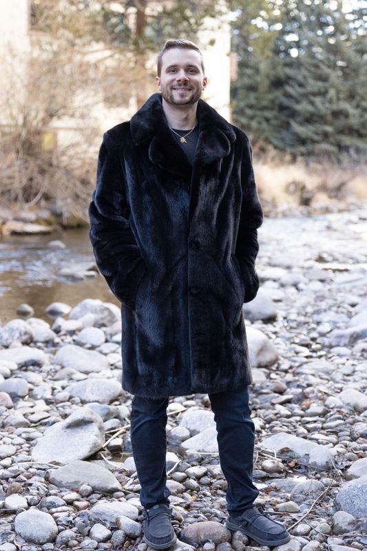 Men&#39;s Natural Blackglama Mink Long