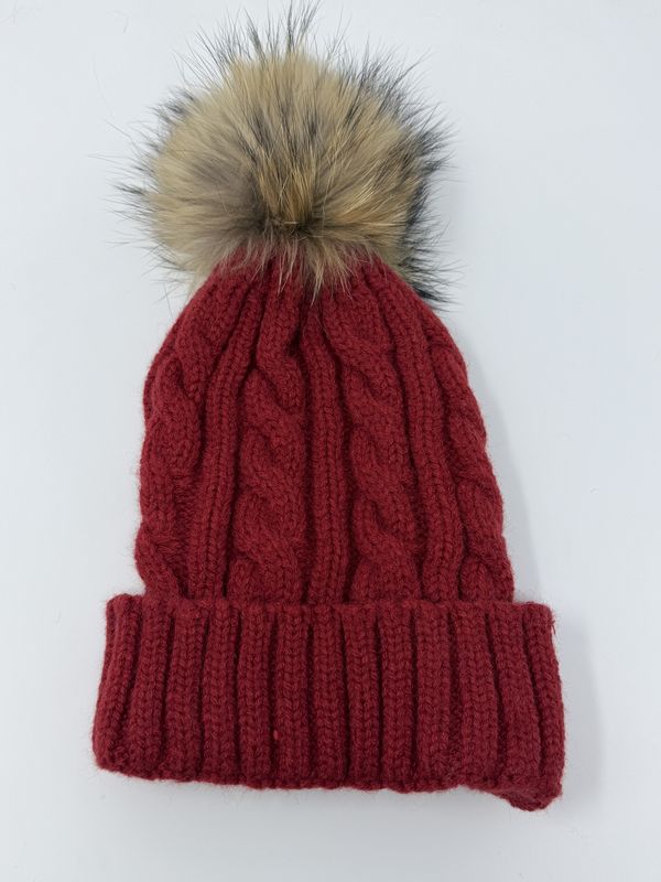 Knitted Hat with Braid Design (080)