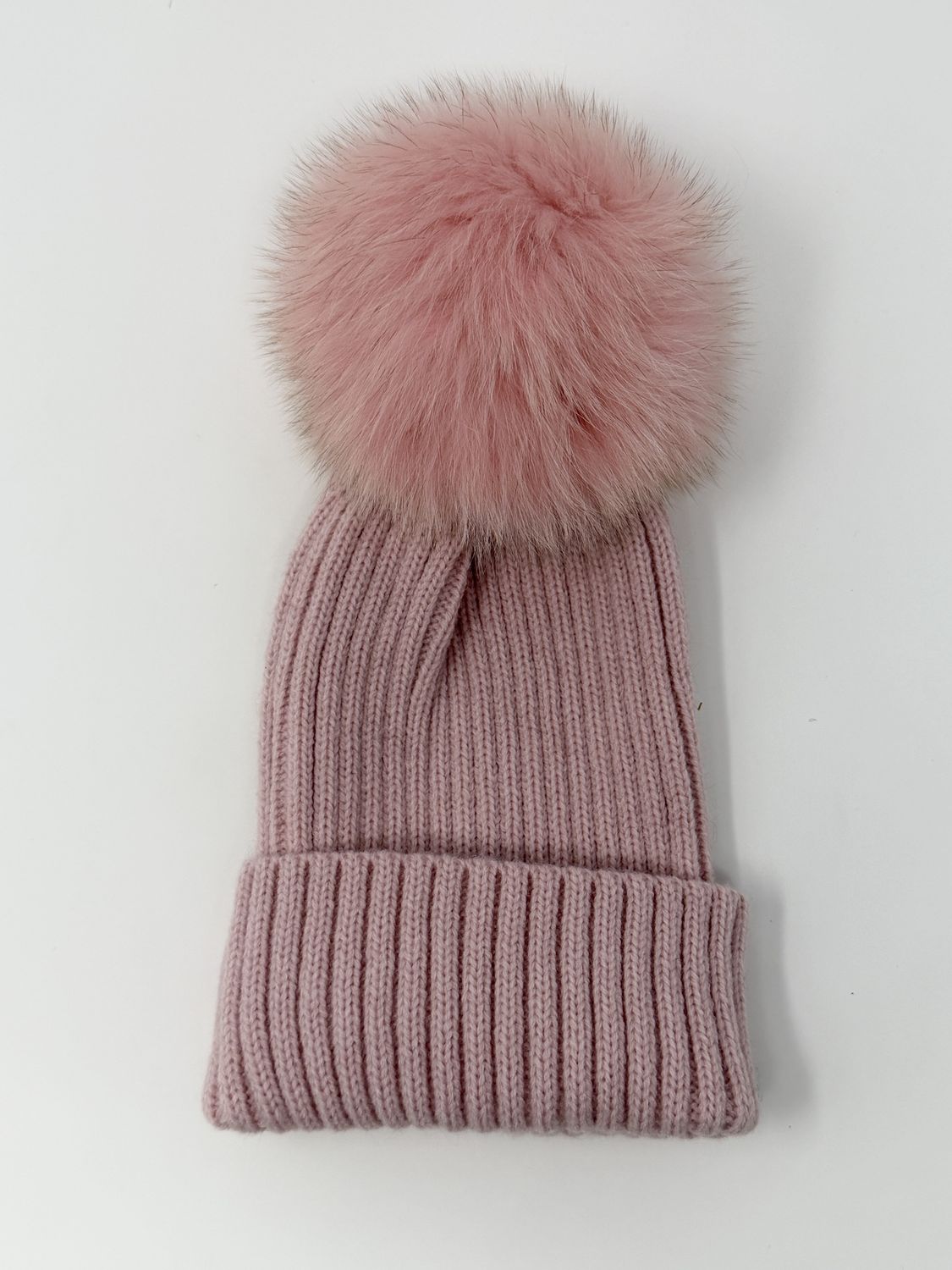 Knitted Hat with Pom (079-150), Color: Pink, Material: NH079-150