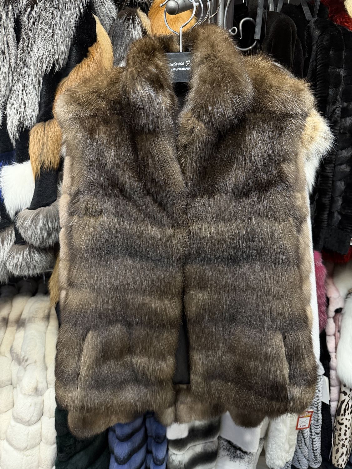 Natural Sable Vest Short