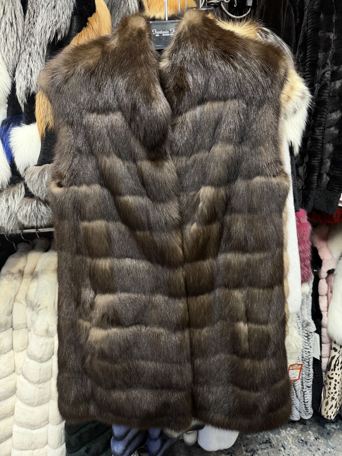 Natural Sable Vest Long