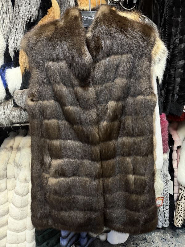 Natural Sable Vest Long