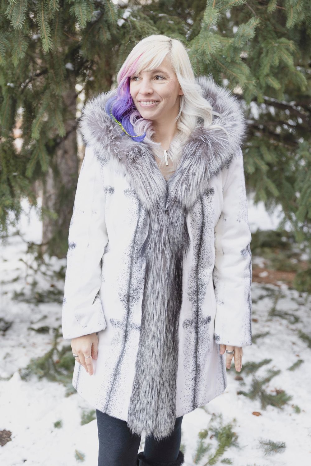 Women’s Goat Hair with Silver Fox