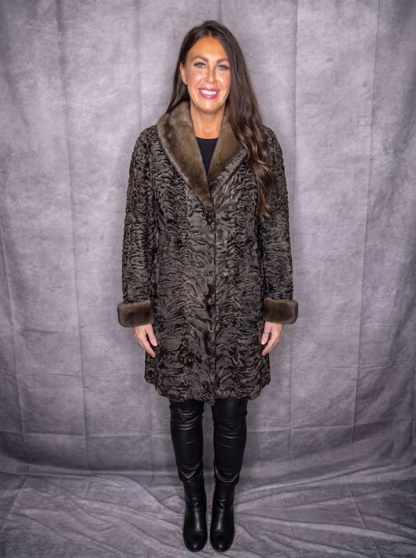 Women’s Dyed Brown Karakul with Mink