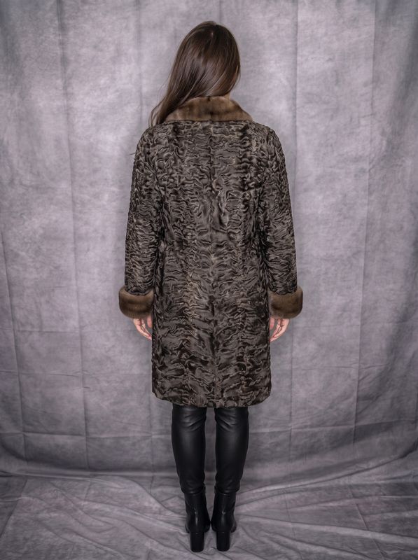 Women’s Dyed Brown Karakul with Mink