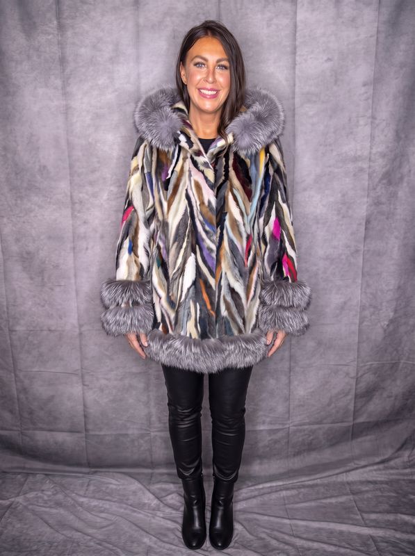 Women’s Multi Color Mink and Silver Fox