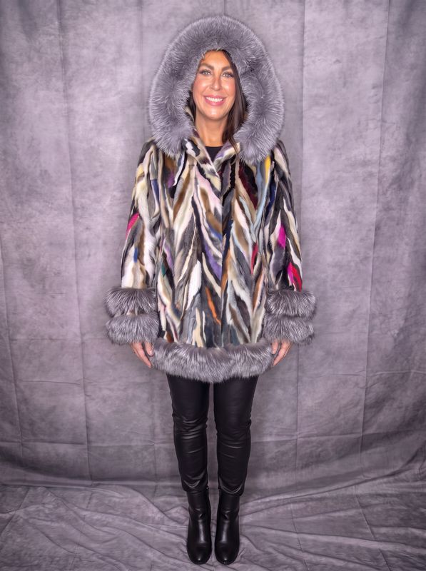Women’s Multi Color Mink and Silver Fox