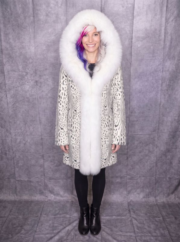 Women's Goat Hair with White Fox