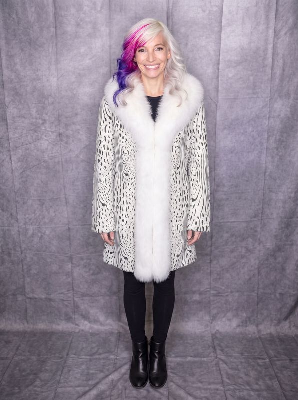Women's Goat Hair with White Fox