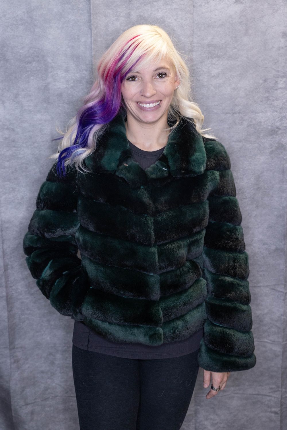 Dyed Rabbit, Color: Green Chinchilla, Material: Norway / MX907, Size: Size XS