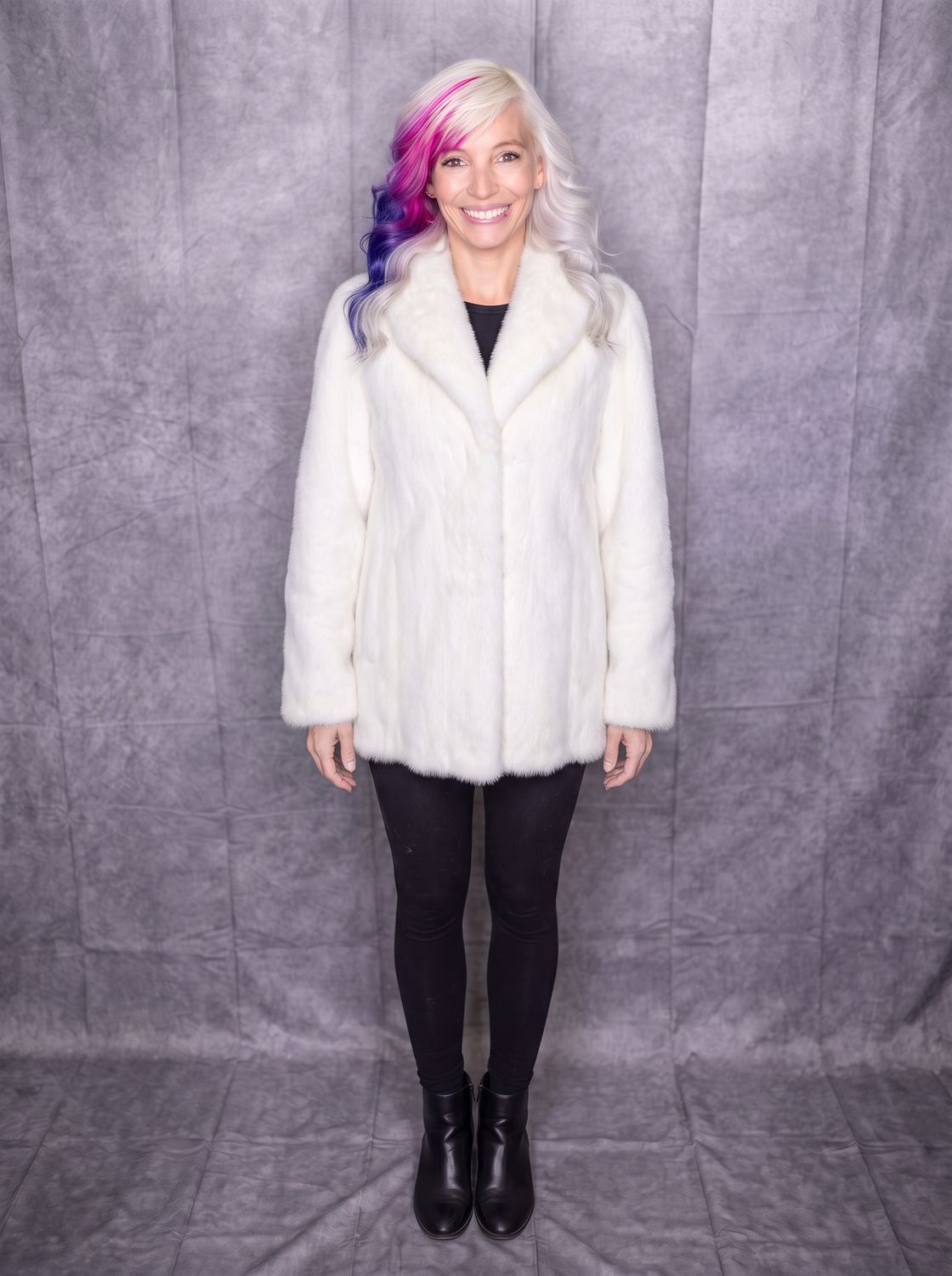 Women’s Dyed White Female Mink, Material: Finland / ABH930 / 420150, Size: Size M