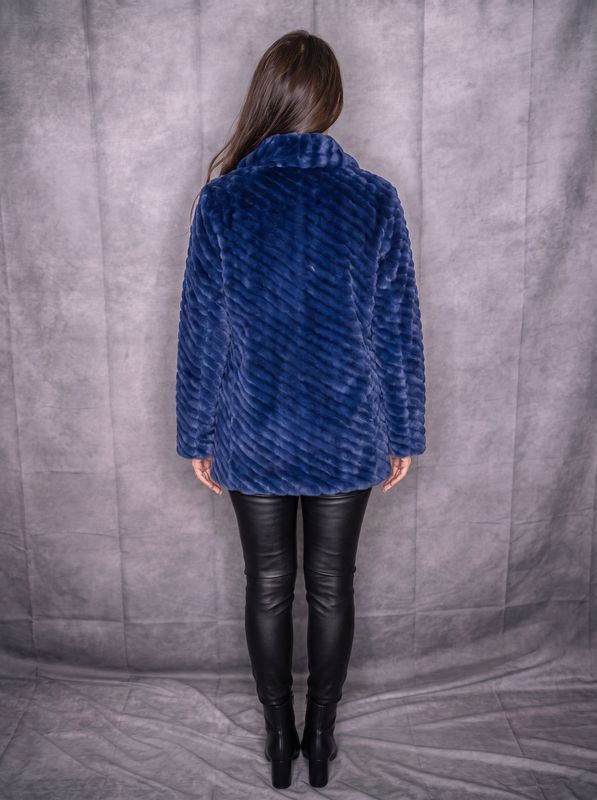 Women’s Dyed Blue Sheared Beaver