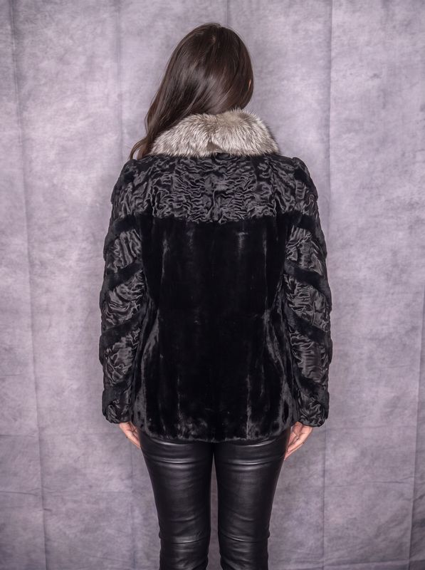 Women’s Dyed Black Sheared Beaver, Swakara and Nat Fox