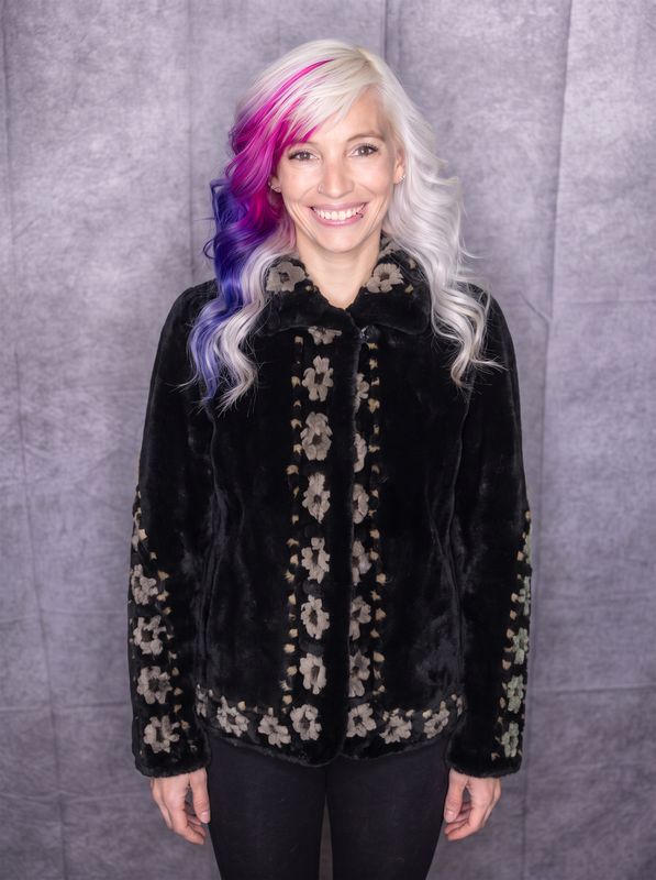 Women’s Dyed Jet Black Sheared Beaver