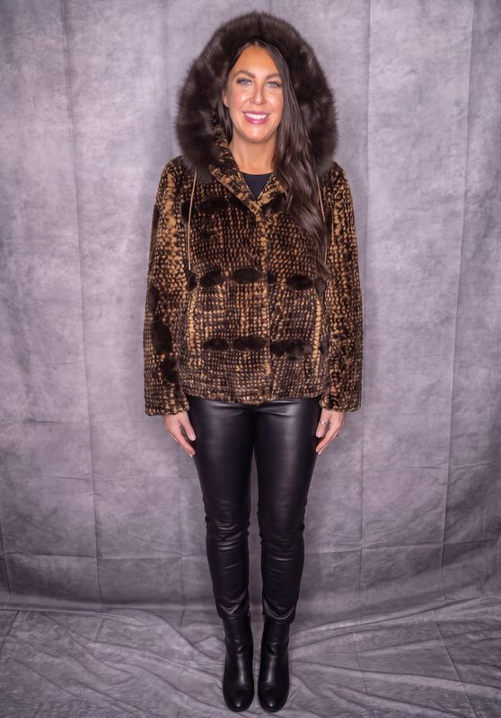 Women’s Dyed Sheared Beaver with Fox