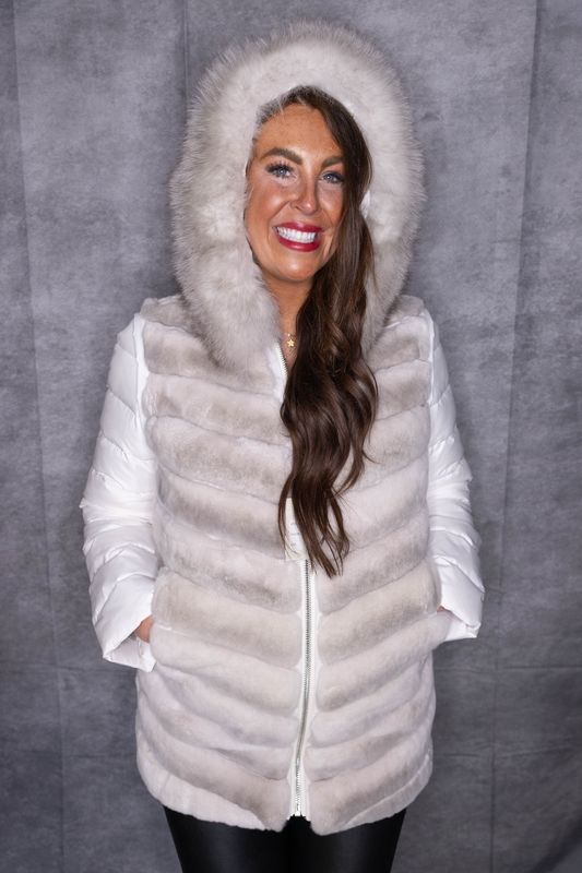 Women’s Rabbit and Fox Hood Puff Reversible