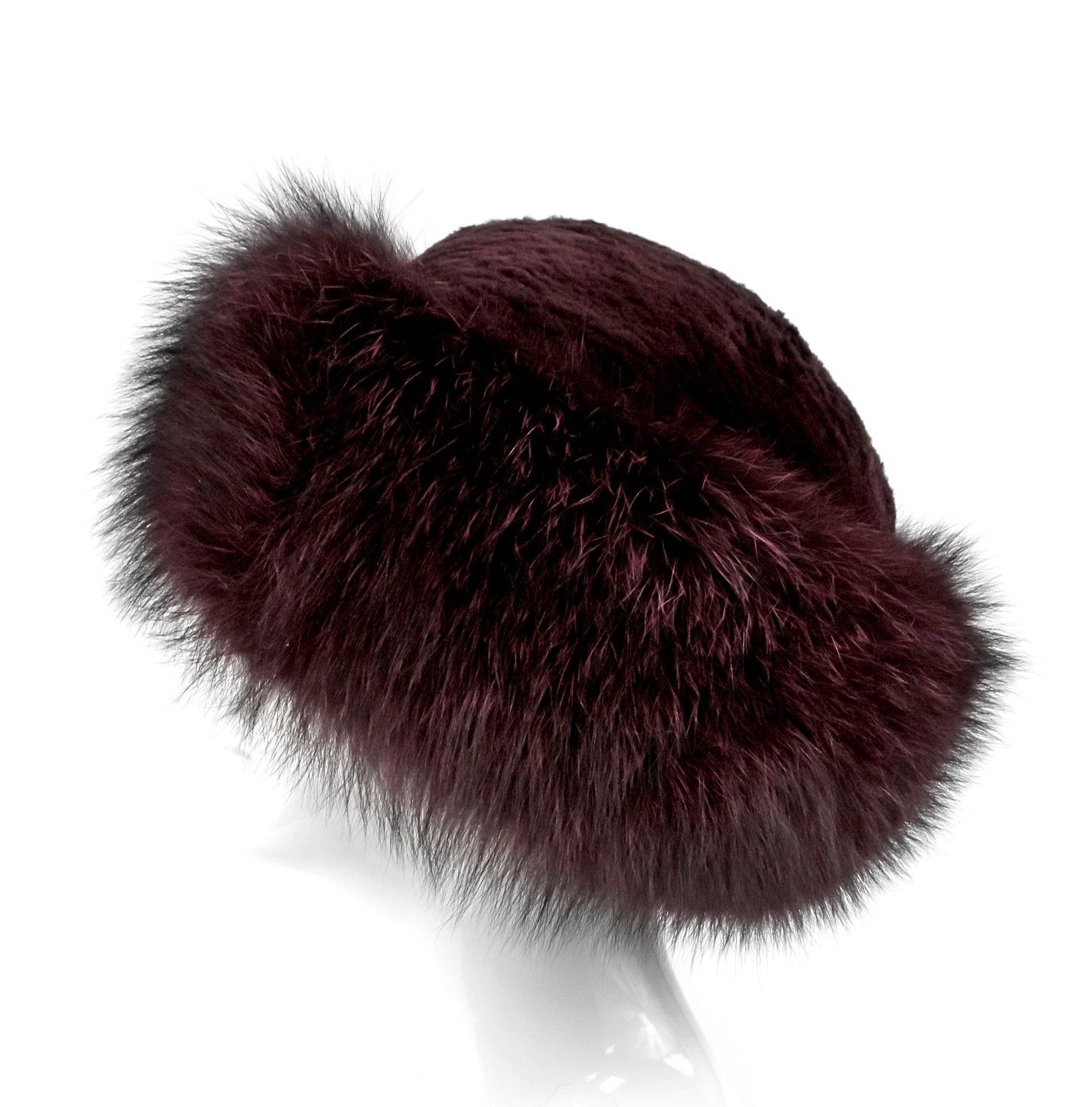 Sheared Beaver Hat with Fox Trim