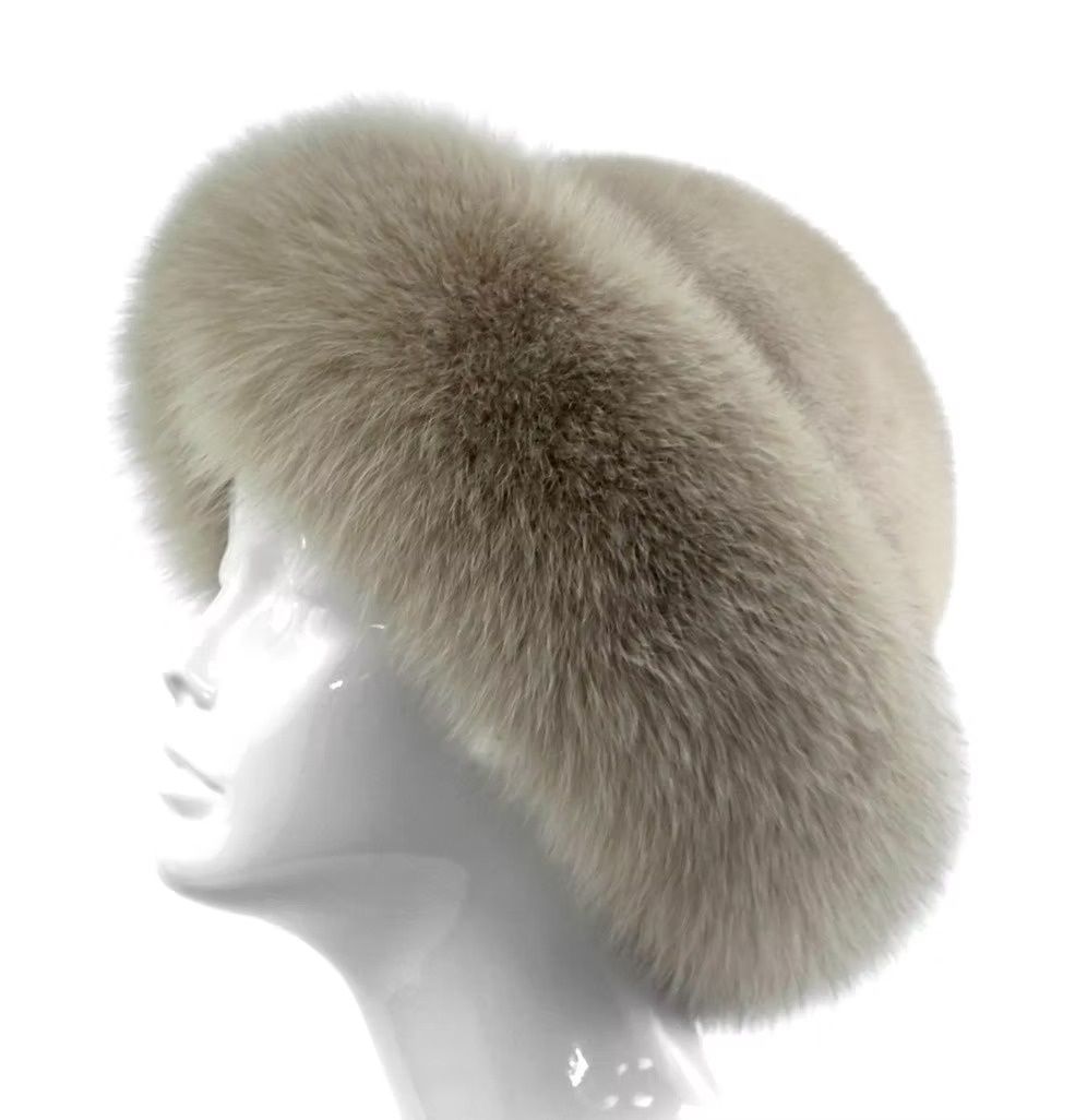 Pearl Mink with Rosebeige Fox Hat