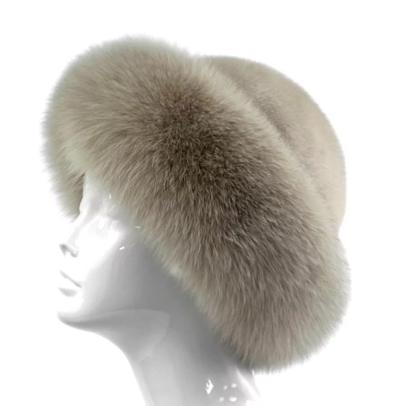 Pearl Mink with Rosebeige Fox Hat