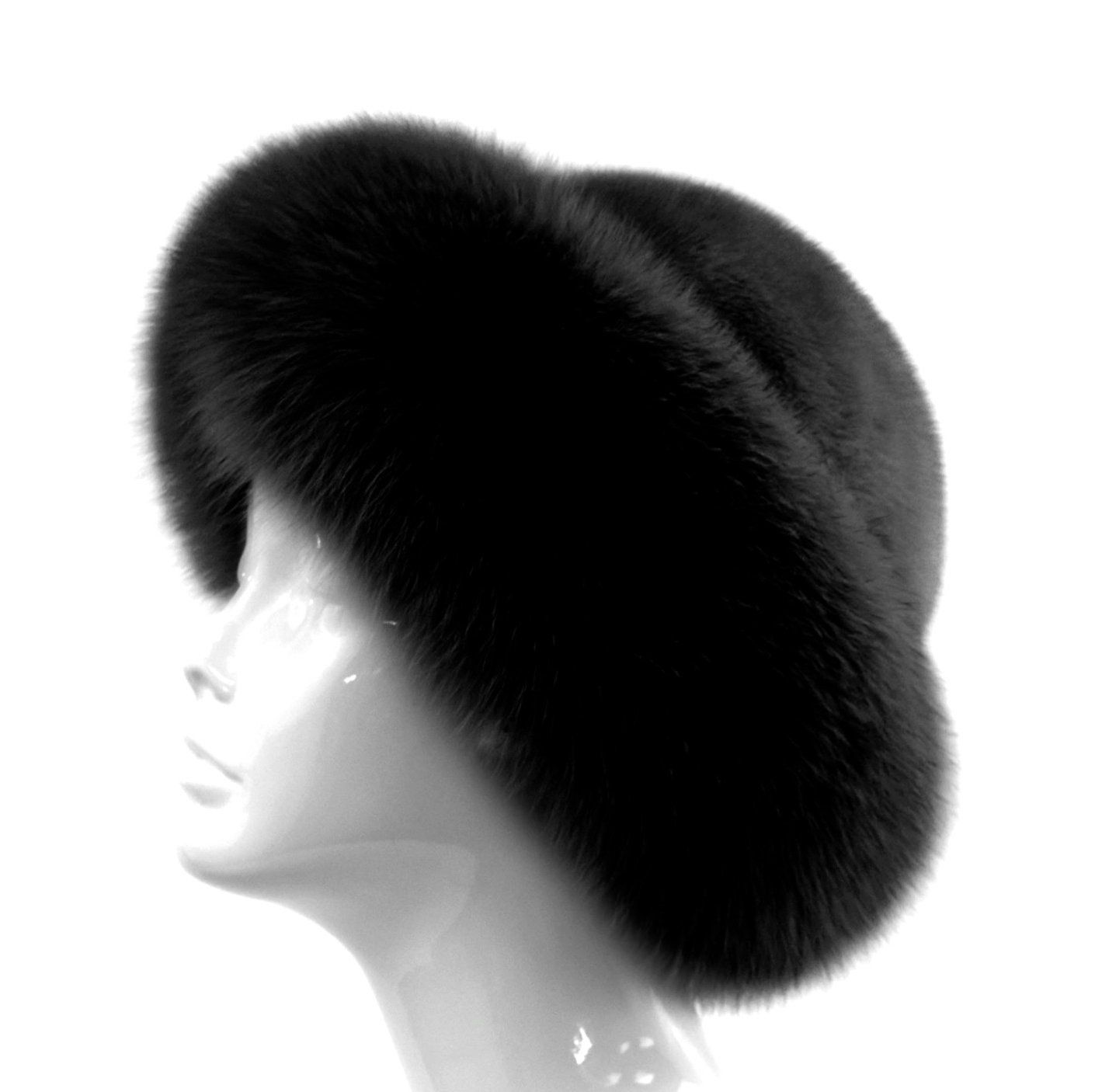 Black Mink Hat with Black Fox Trim