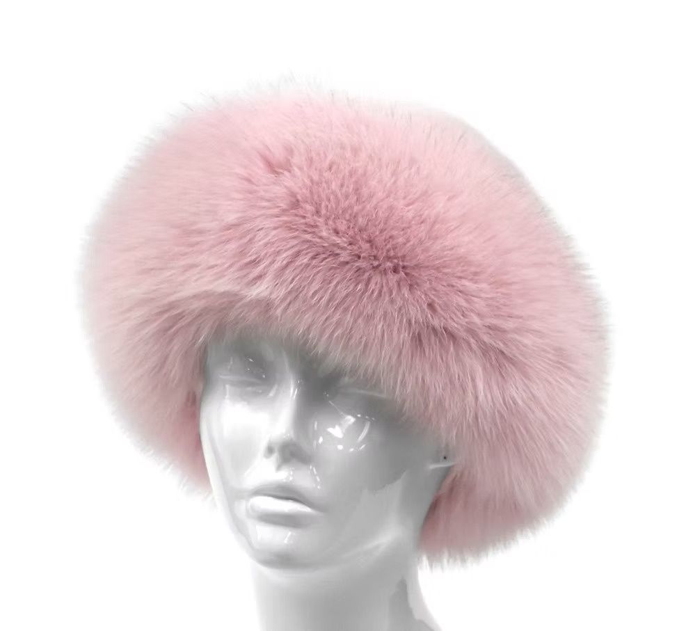 Soft Pink Mink Hat with Pink Fox Trim
