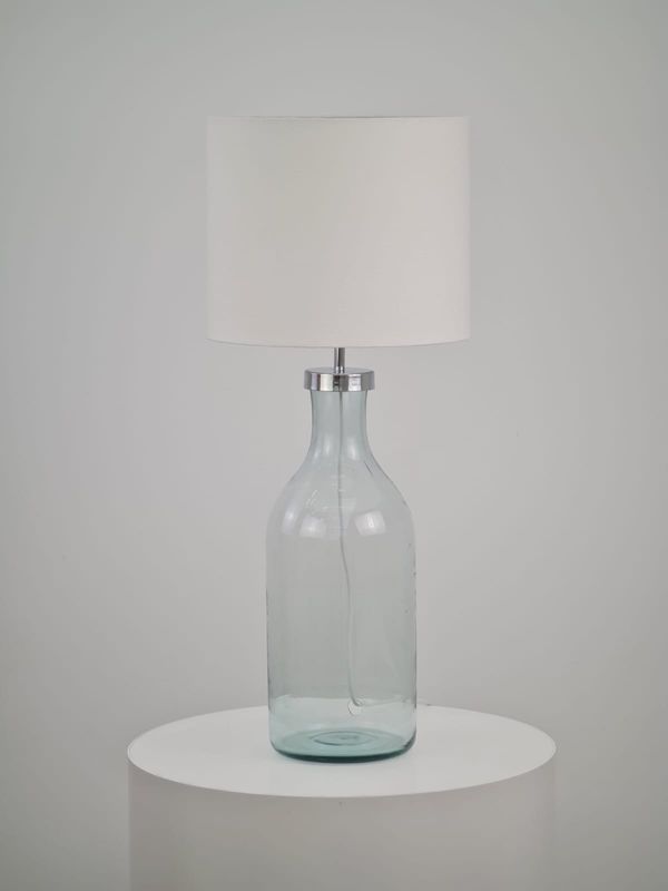 Exclusive Blown Glass Lampshade With Linen Dome 002 - Casa Planto By Nic&amp; Helo