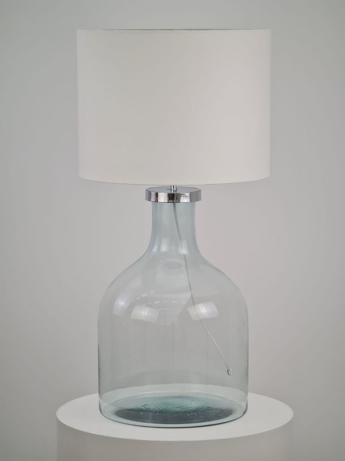 Exclusive Blown Glass Lampshade With Linen Dome 001 - Casa Planto By Nic&amp; Helo