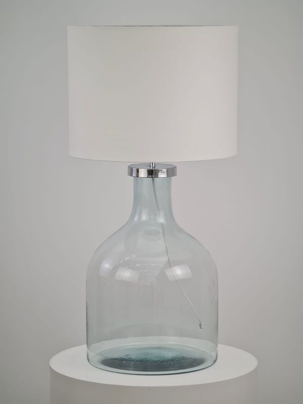 Exclusive Blown Glass Lampshade With Linen Dome 001 - Casa Planto By Nic&amp; Helo