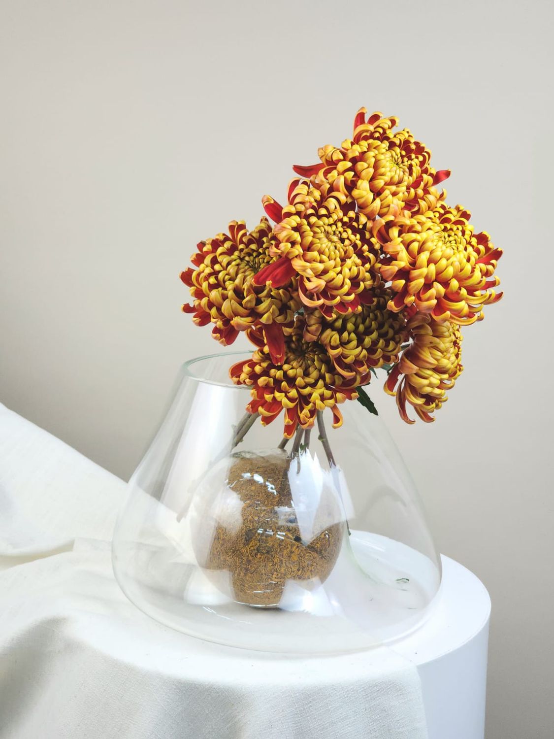 Crystal Vase Blown In Natural Stone 063 - Casa Planto By Cristais De Gramado