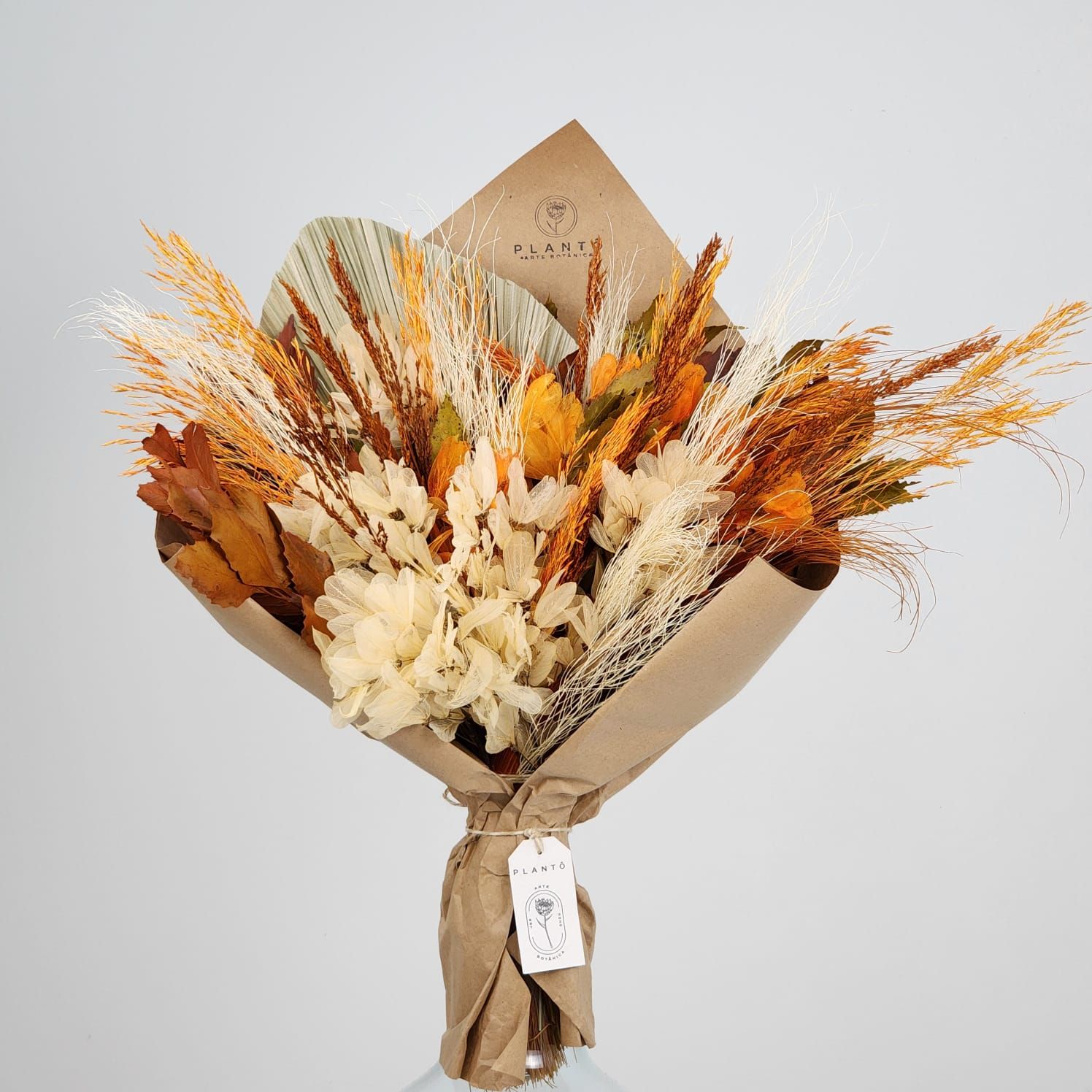 Bouquet Of Dried Flowers  With Rice And Dragonfly - No Vase