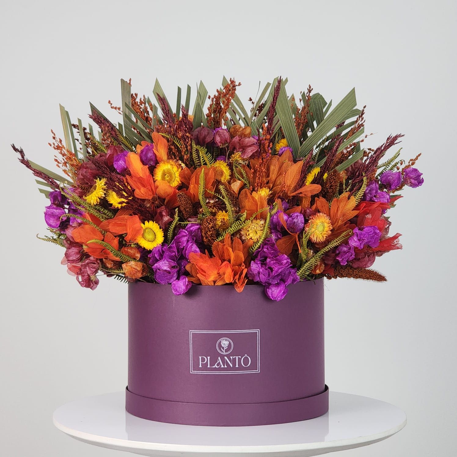 Luxury Dried Flowers Flower Box With Purple Box G