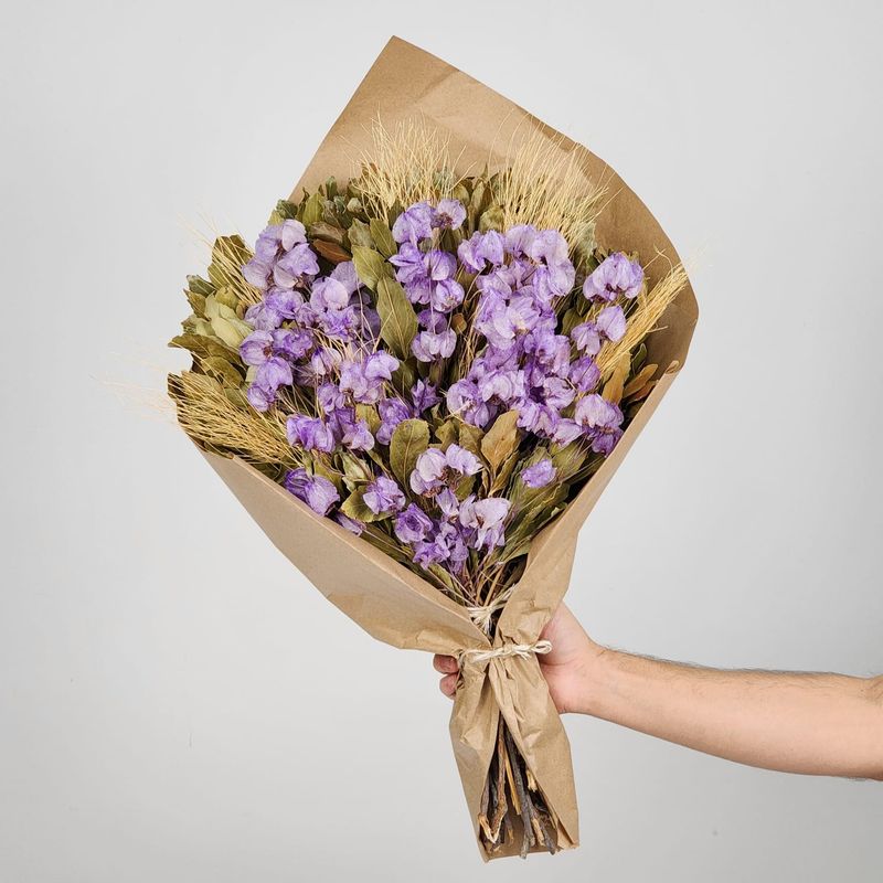 Dried Flowers Bougainvillea Lilac Arrangement - No Vase