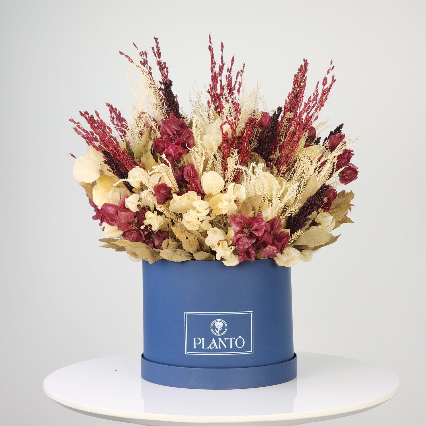 Box Of Dried Flowers  Intense With Dark Blue Box M