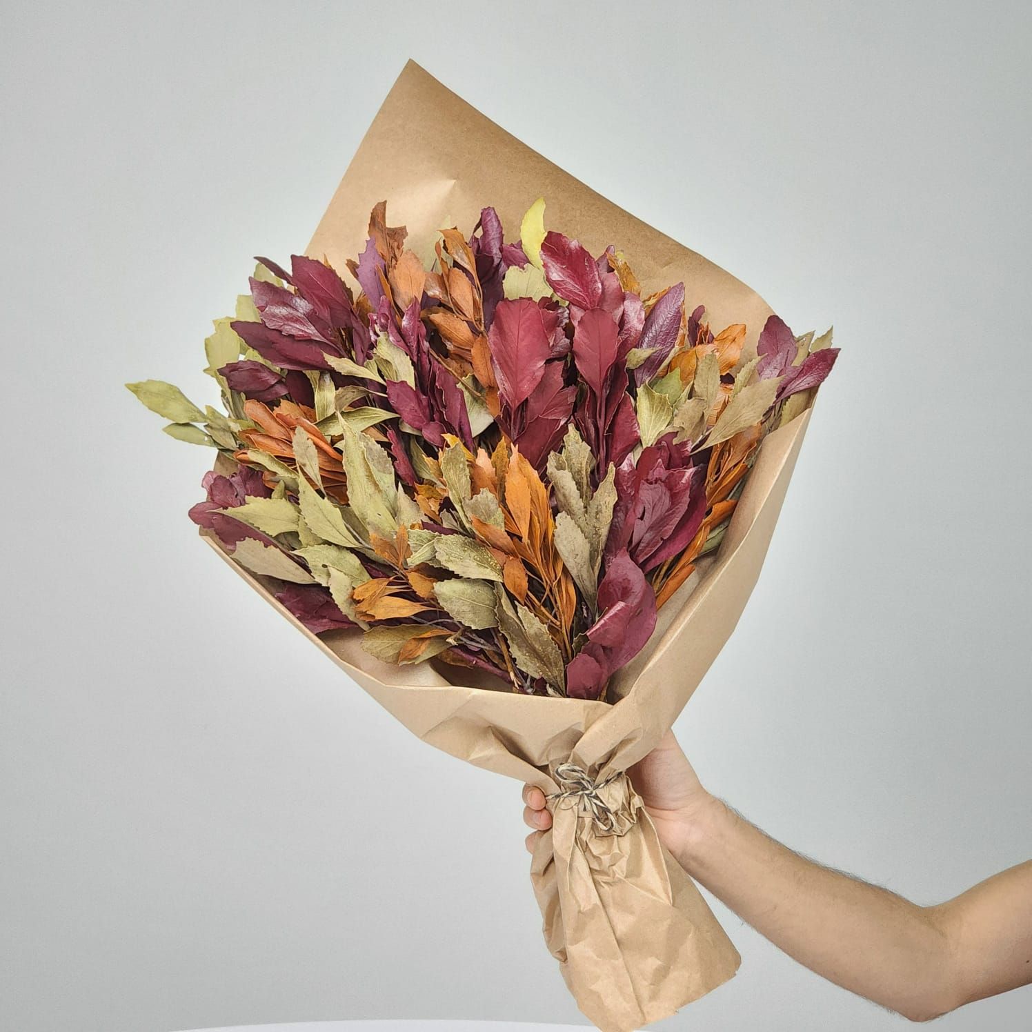 Dried Flowers Arrangement Oak Foliage - No Vase