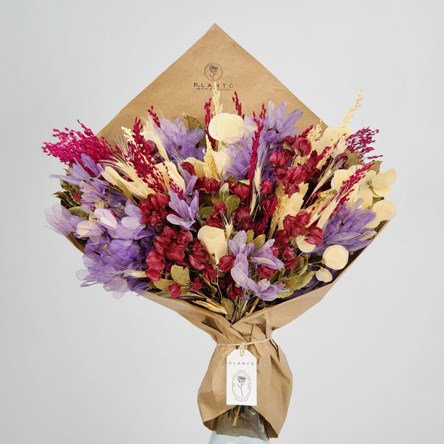 Bouquet Of Dried Flowers  With Dragonfly And Wheat - No Vase