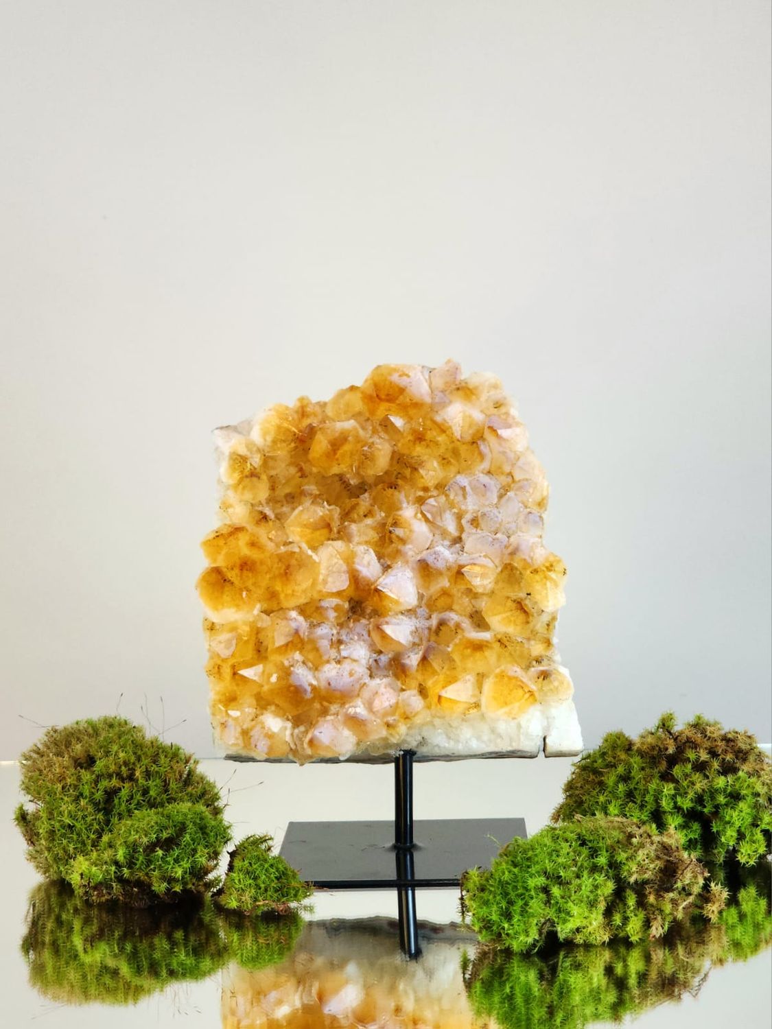 Decorative Natural Citrine Druse Stones With Black Backing