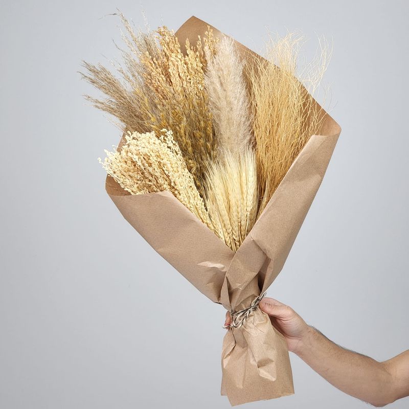 Dried Flowers Arrangement Various Grasses - No Vase