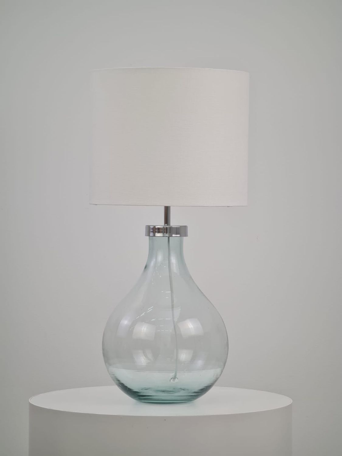 Exclusive Blown Glass Lampshade With Linen Dome 003 - Casa Planto By Nic&amp; Helo