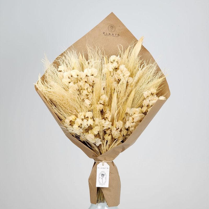 Bouquet Of Dried Flowers  With Asparagus And Bougainvillea - No Vase