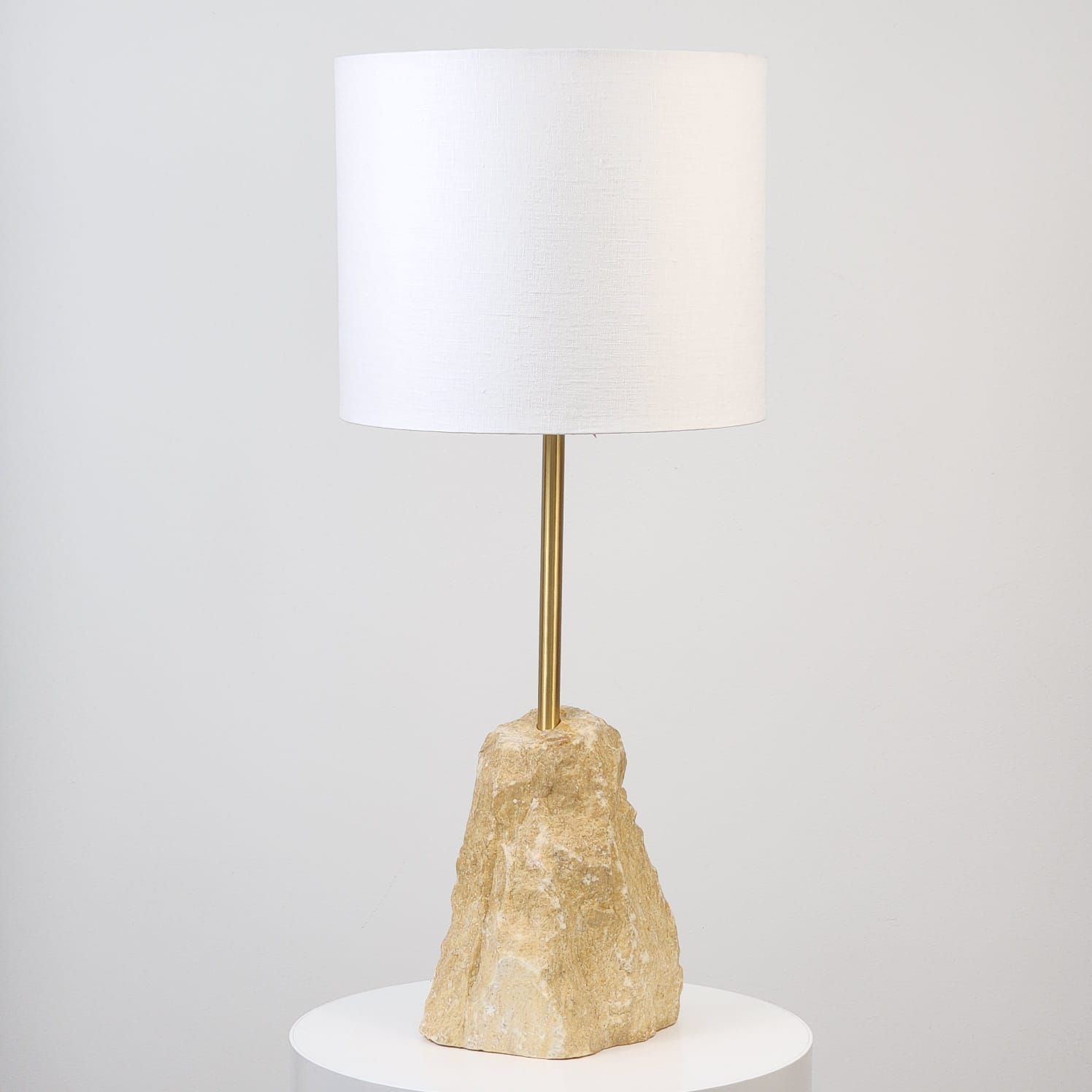 Exclusive Stone Lampshade With Linen Dome 001 - Casa Planto By Nic&amp; Helo