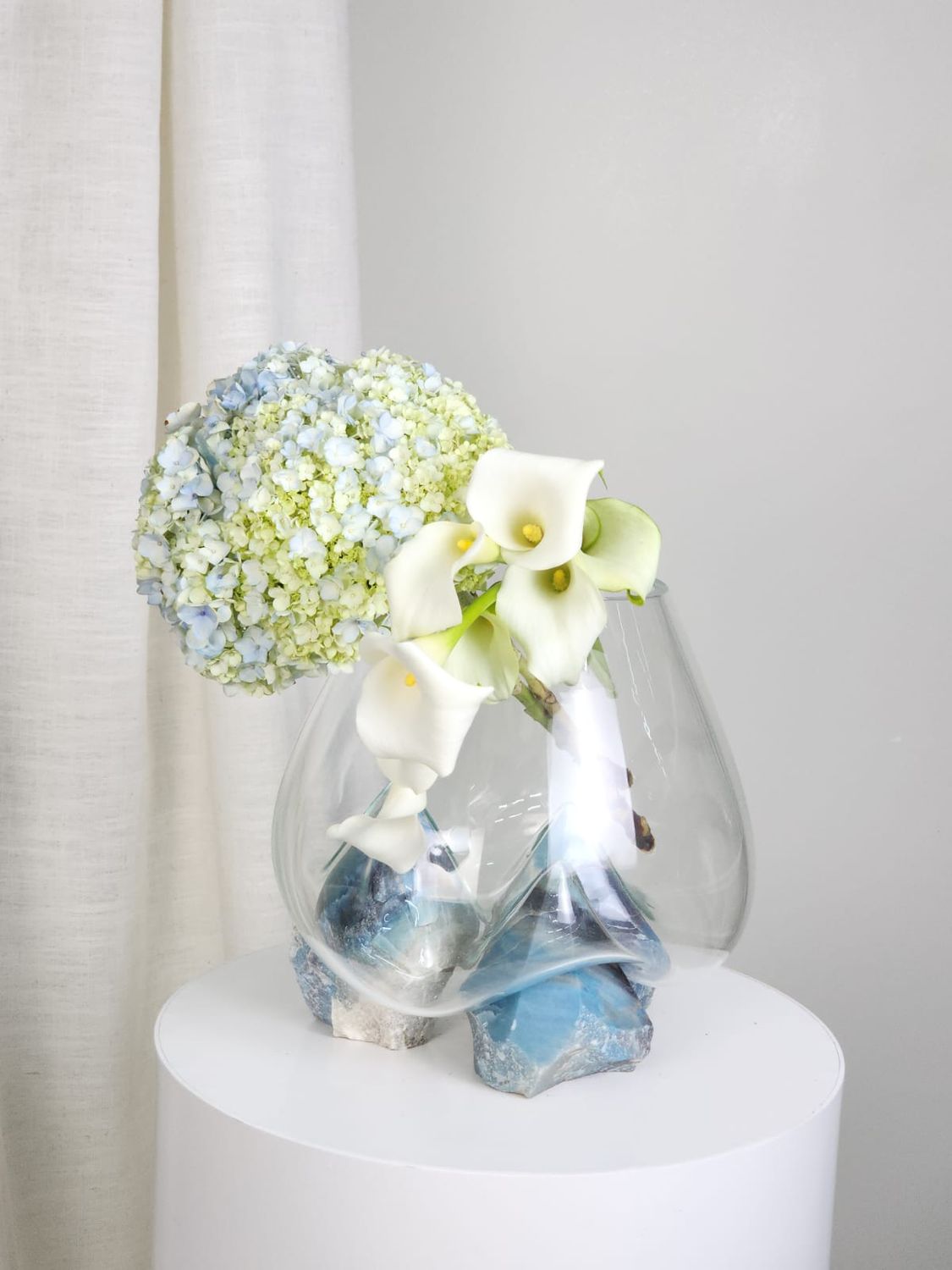 Crystal Vase Blown In Natural Stone 036 - Casa Planto By Cristais De Gramado