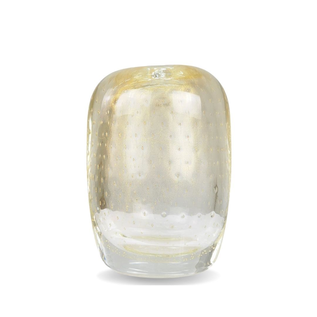 Murano Vase Quad Canvas Translucent With 24k Gold Crystals C� d&#39;Oro 20x25