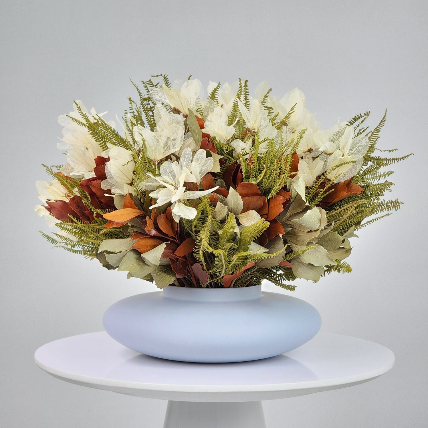 Dried Flowers Arrangement Centers  + Gray Vase