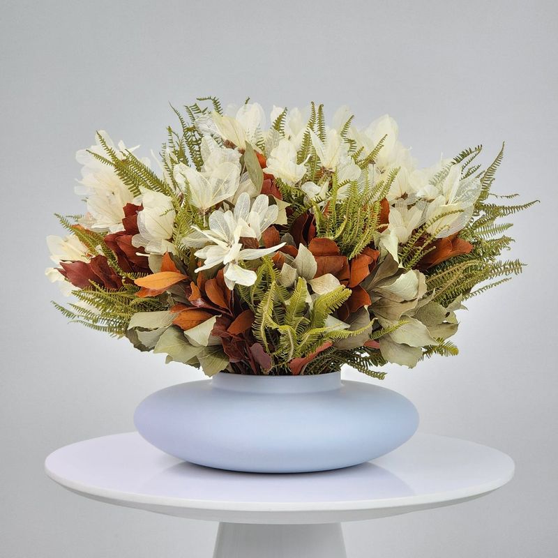 Dried Flowers Arrangement Centers  + Gray Vase