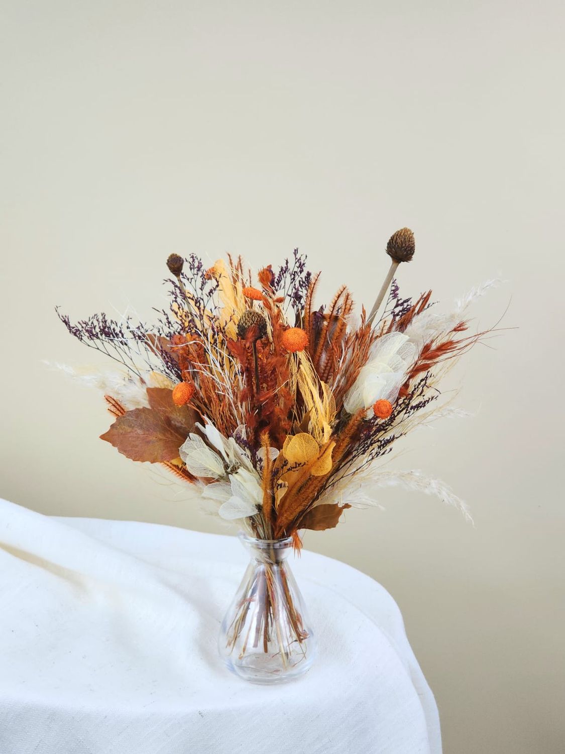 Dried Flowers Arrangement Love And Crush Orange Illusion + Vaso P