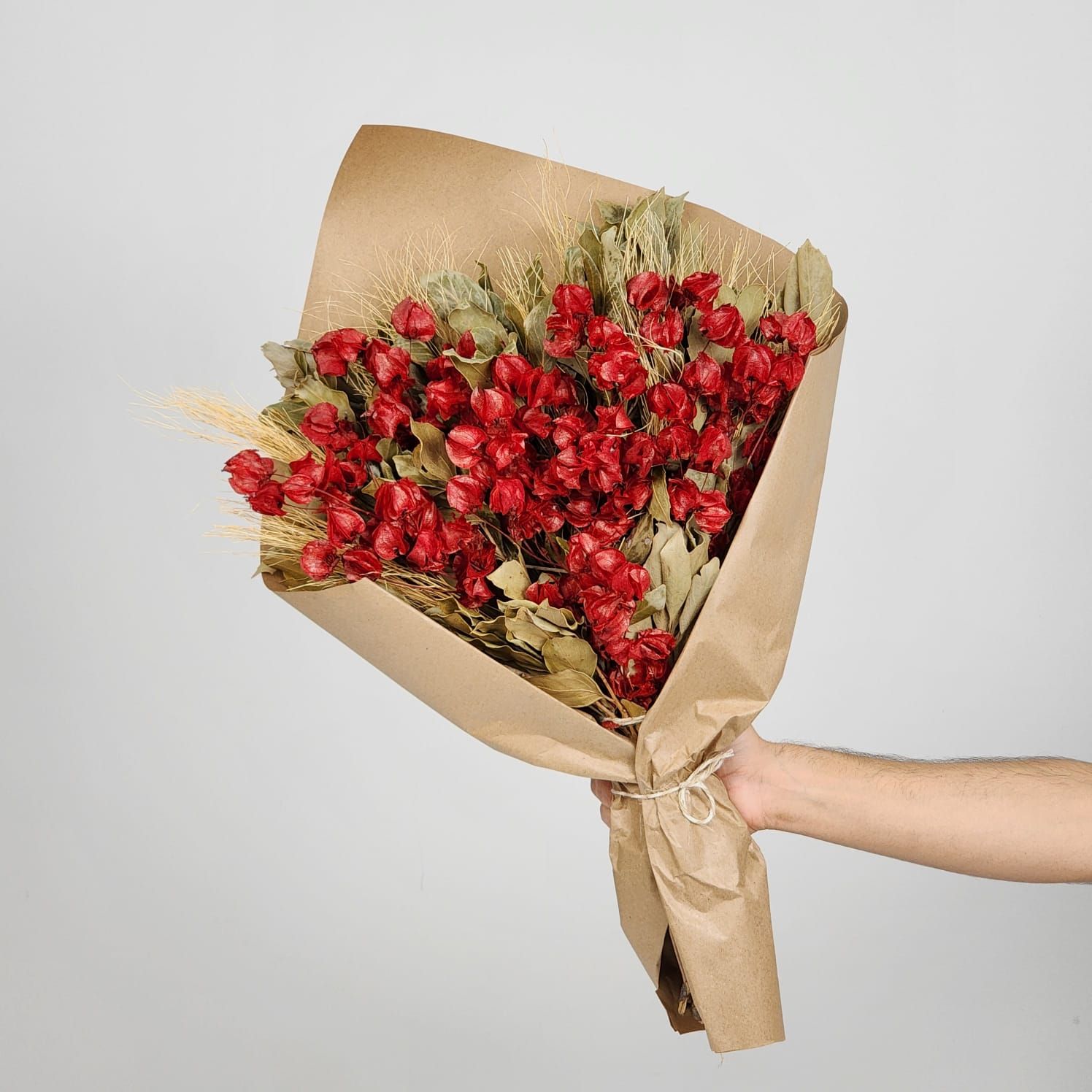 Dried Flowers Bougainvillea Red Arrangement - No Vase
