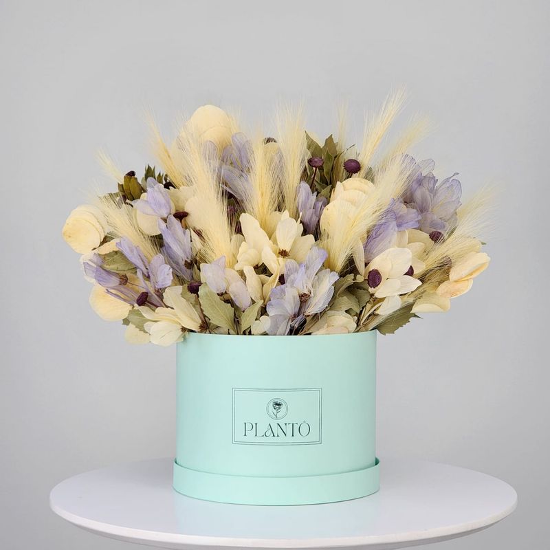 Box Of Dried Flowers  Charm With Turquoise Box M