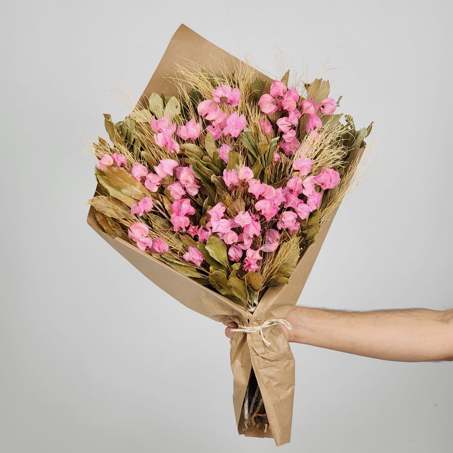 Dried Flowers Arrangement Bougainvillea Light Pink - No Vase