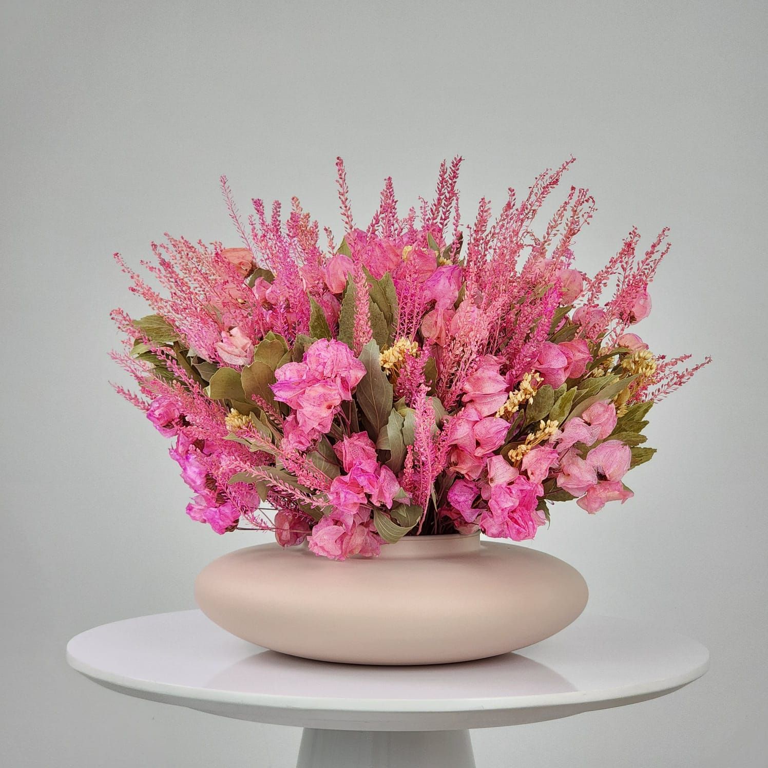 Dried Flowers Arrangement Centers + Matte Salmon Vase
