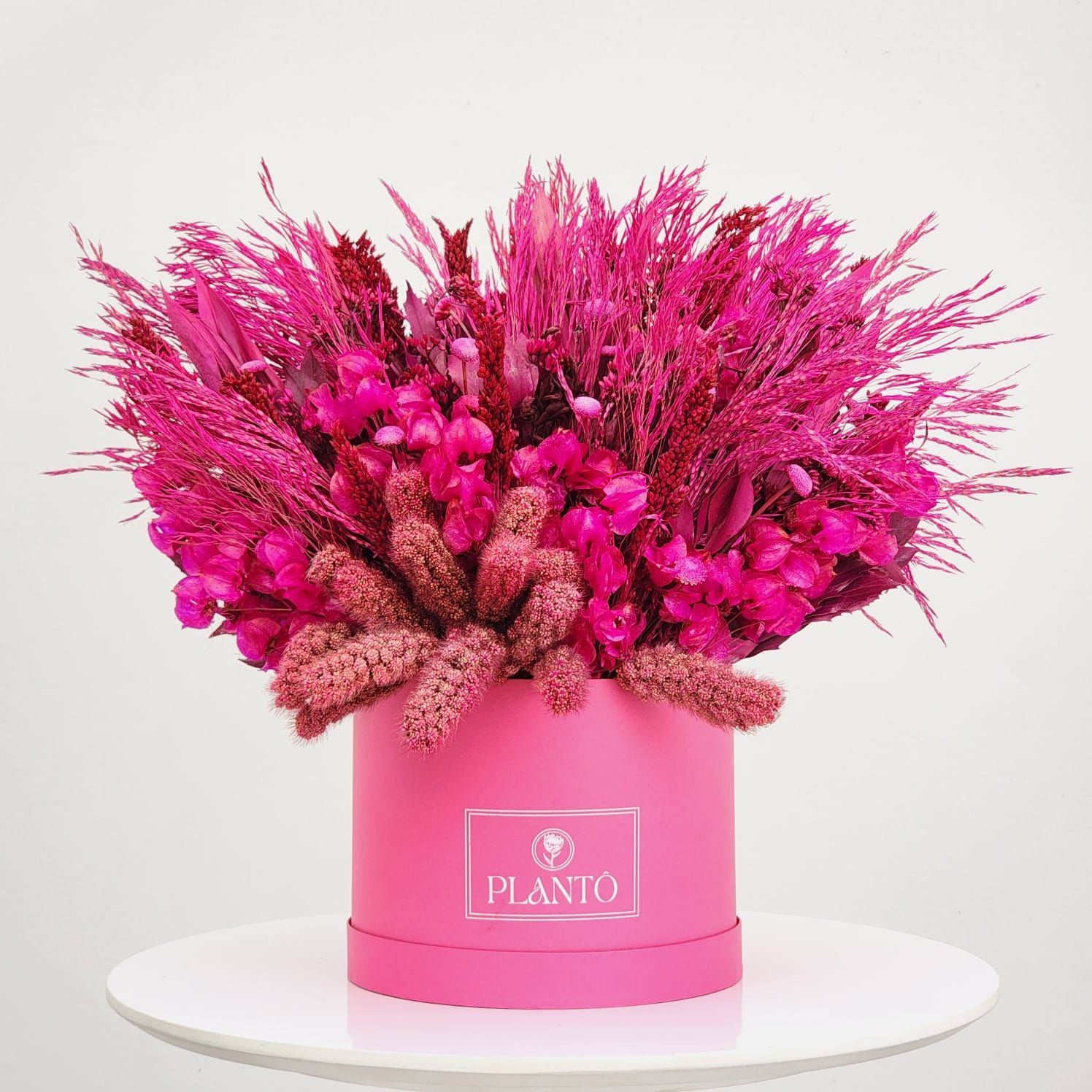 Box Of Dried Flowers  Desire With Dark Pink Box M